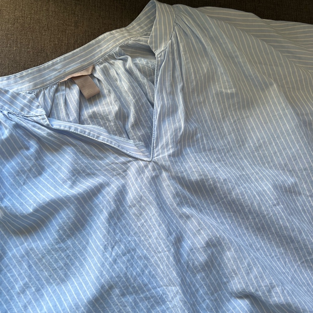 H&M Blue Blouse with Subtle Texture